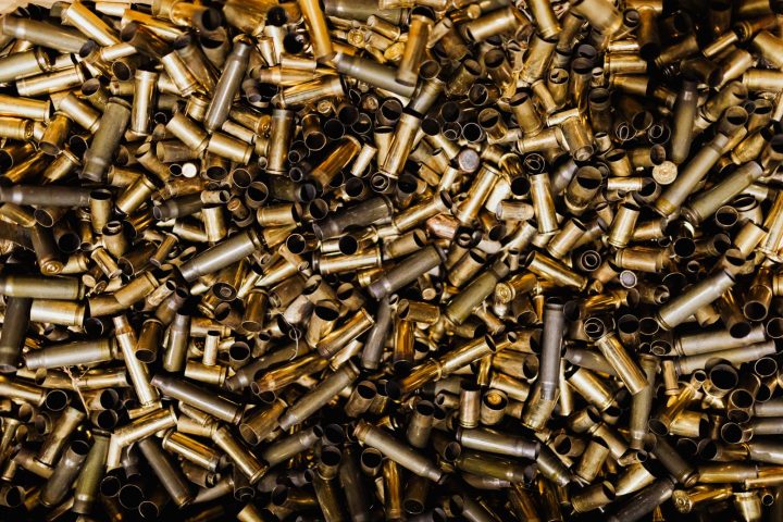 Pile of empty brass cartridge cases